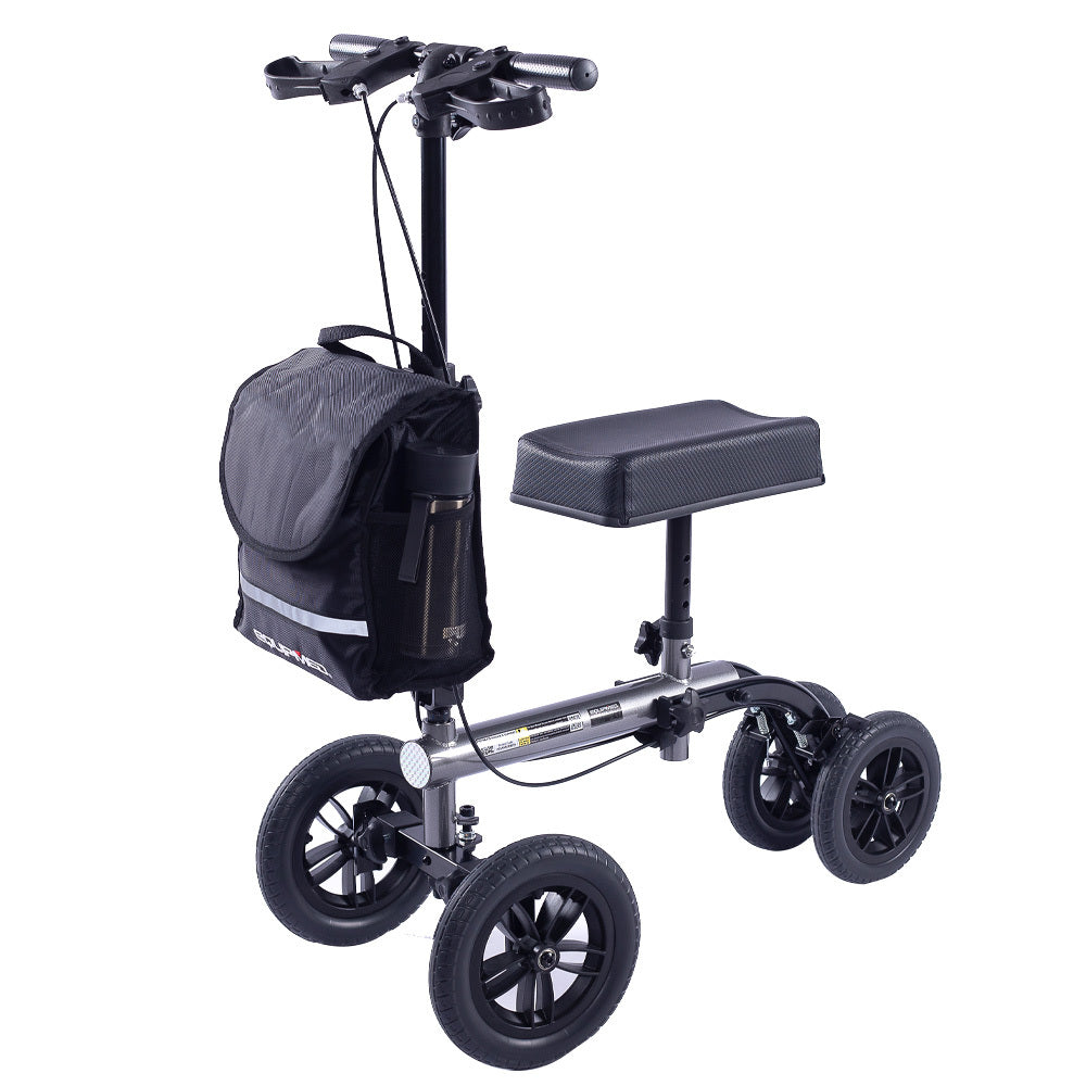 Easy-Roller Knee Scooter 10" Tyres Dual Brakes Titanium