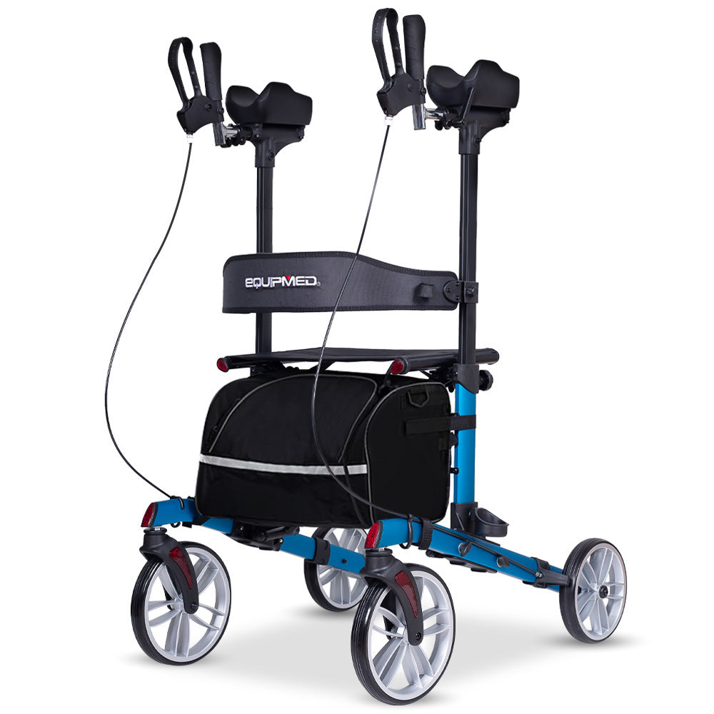 ErgoStride 69cm Upright Rollator Walker with Forearm Support Blue