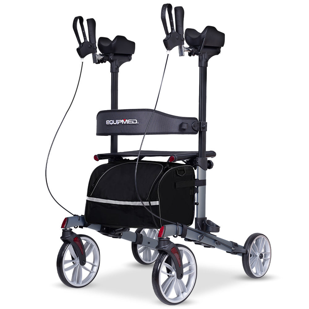 ErgoStride Upright Rollator Walker with Forearm Supports Grey