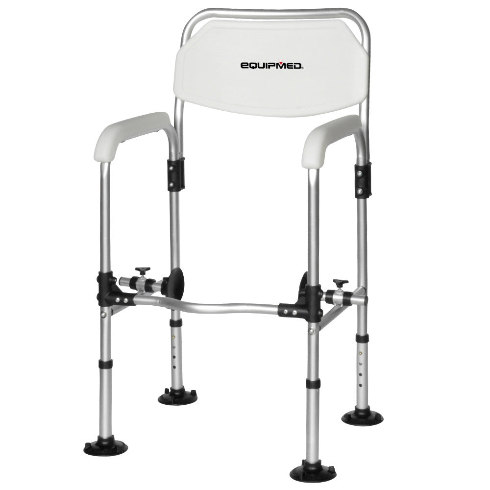 Equipmed Toilet Support Frame Adjustable Height Non-Slip White