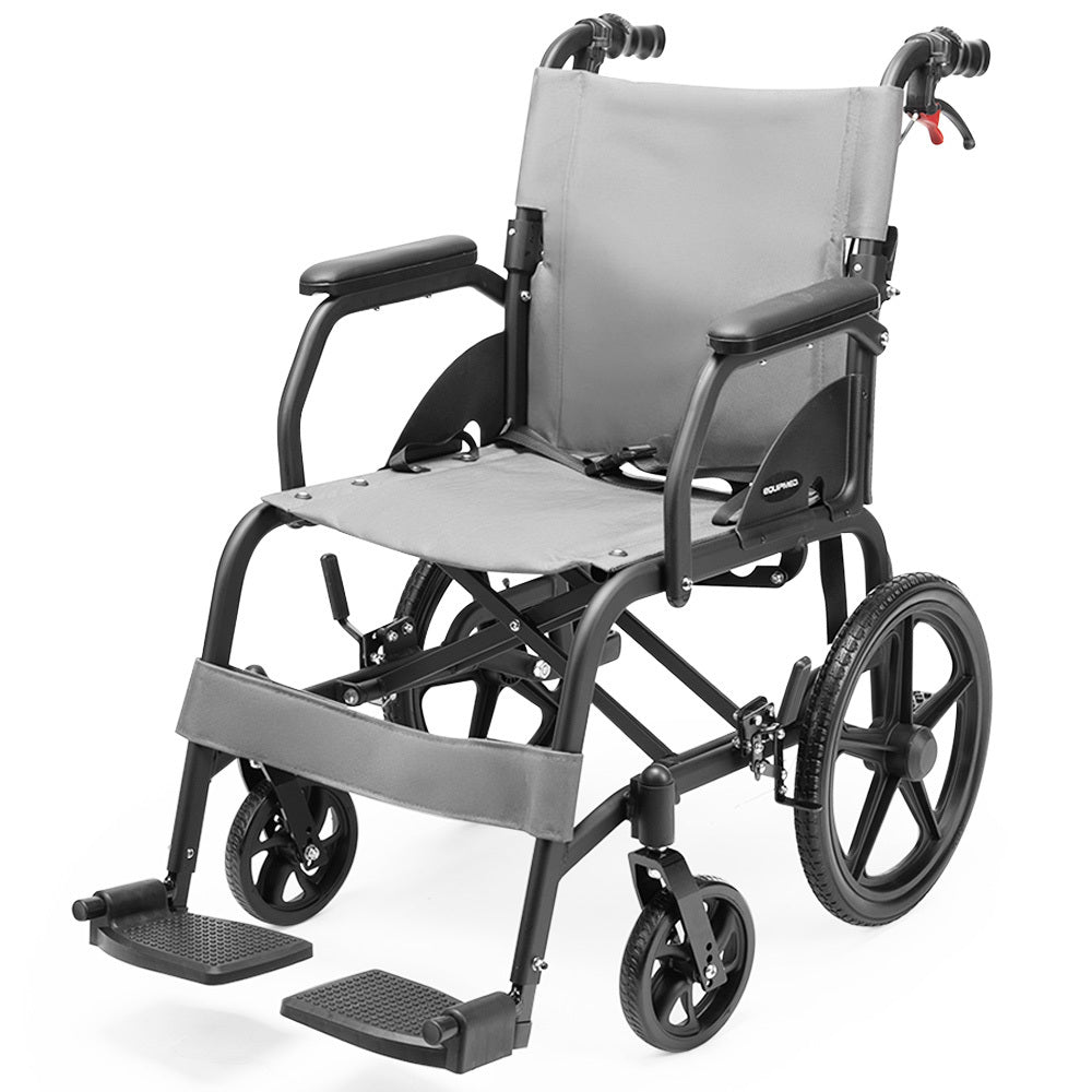 Transitline Lite Folding Wheelchair Lightweight Aluminium Grey