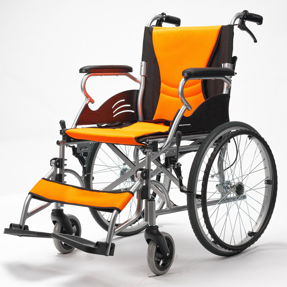 SmartLine 20" Aluminium Wheelchair Folding 100kg Capacity Orange