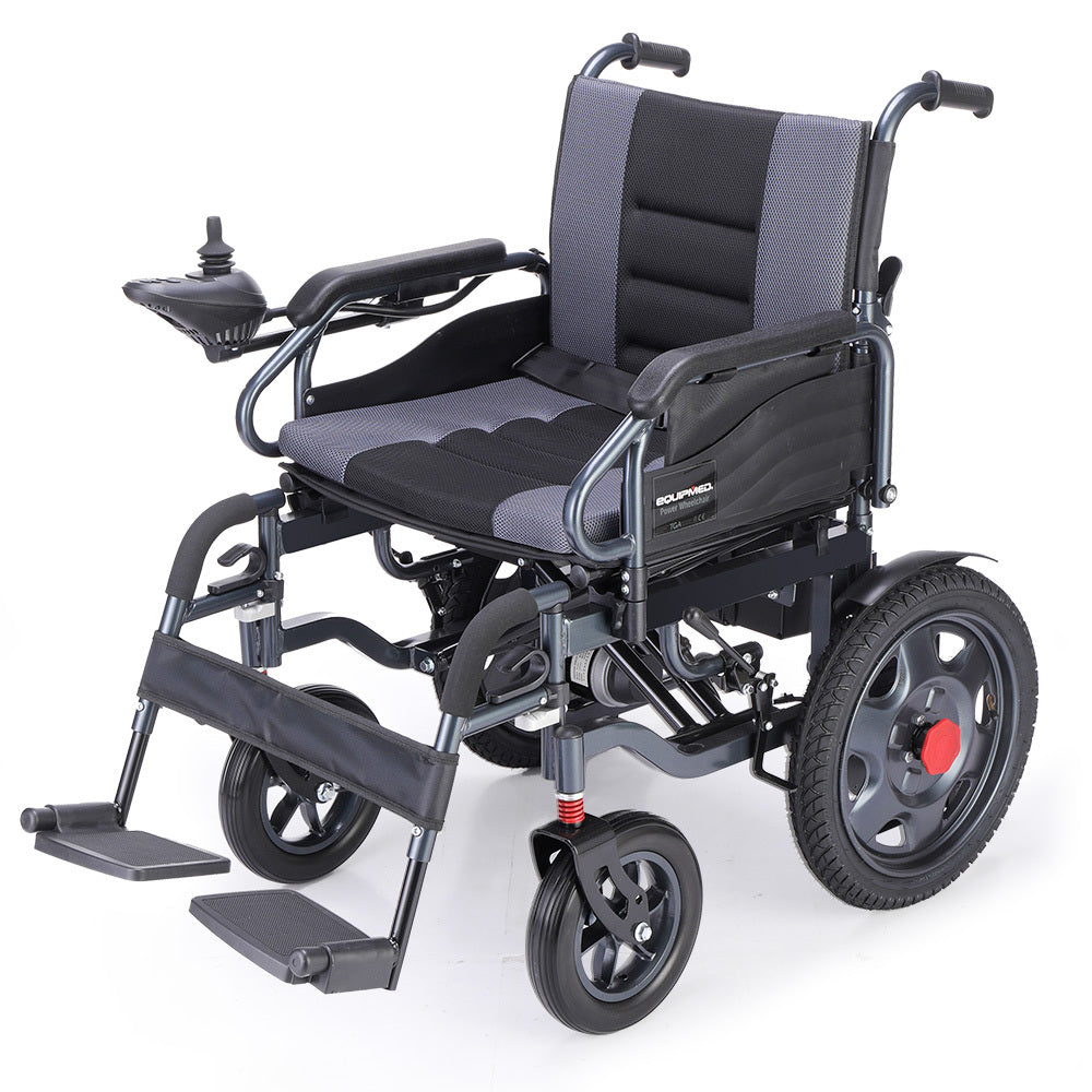 PowerCruise LongRange Electric Folding Wheelchair Bariatric Black/Grey