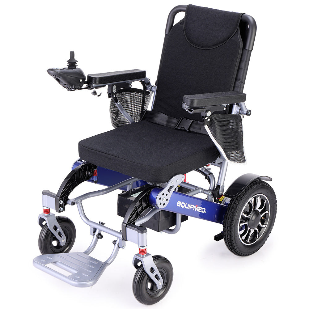 PowerCruise Venture Electric Wheelchair Folding Aluminium Long Range Blue