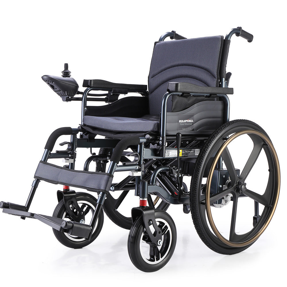 PowerCruise DualSmart 24" Electric Wheelchair Folding Long Range Black