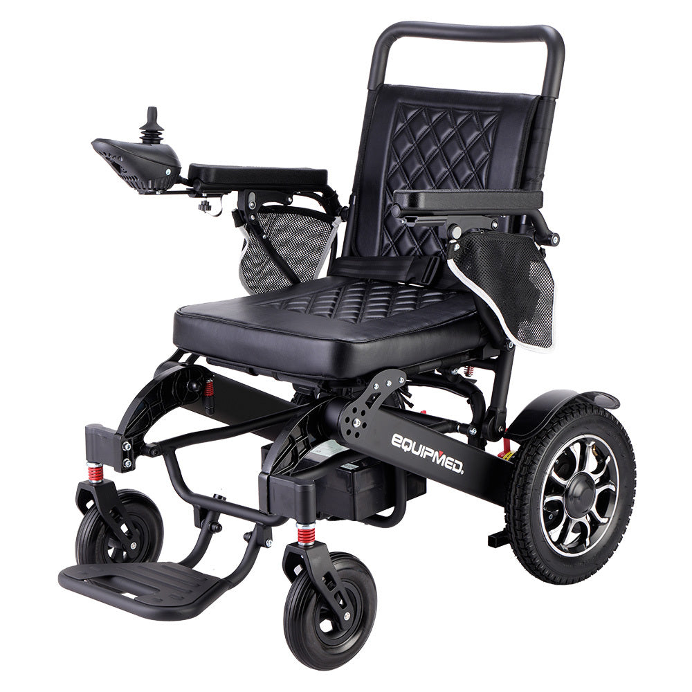 PowerCruise Venture Electric Wheelchair Long Range Airline Approved Aluminium Frame Black