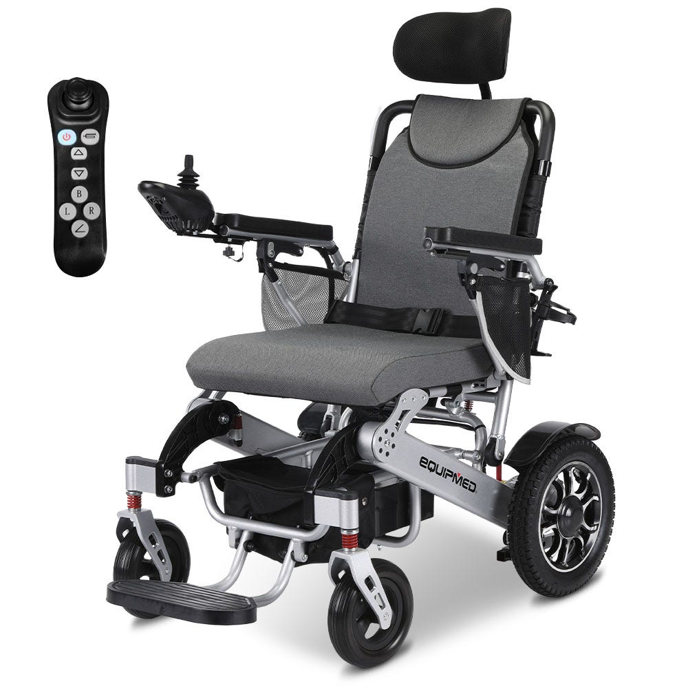 PowerCruise Venture Comfort+ Electric Wheelchair Long Range Remote Control Black/Silver