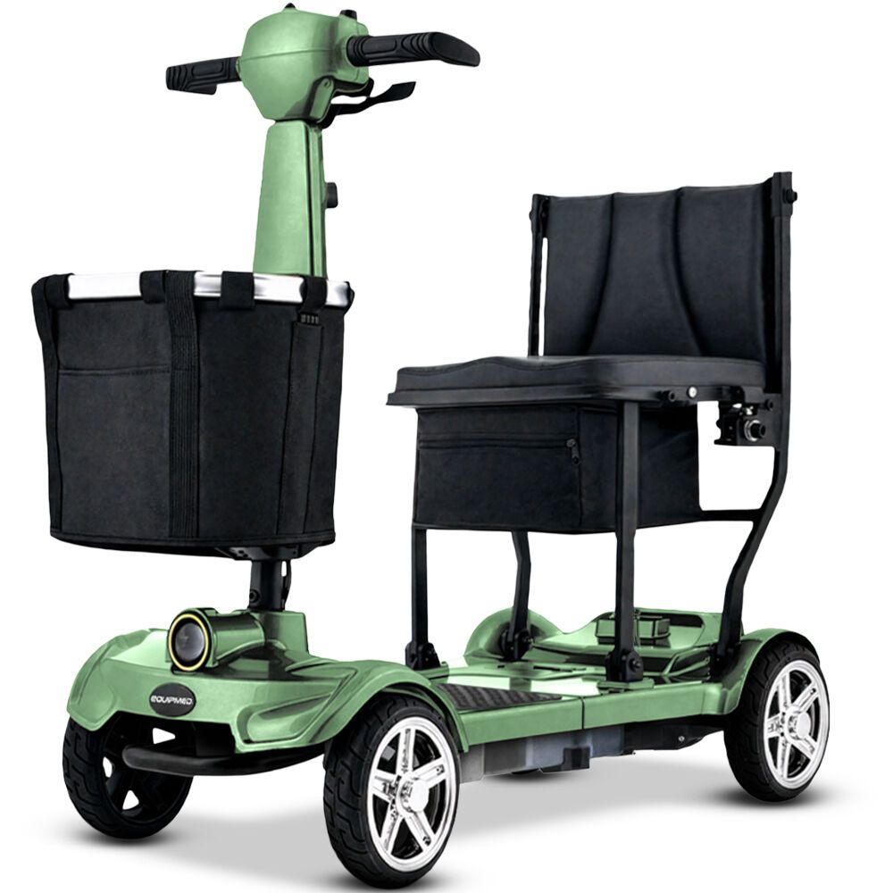 EQUIPMED SmartPacer+ Ultra-Lightweight Mobility Scooter w/ Li-ion Battery, Only 19kg, Foldable, Airline Approved, 120kg Capacity, Green