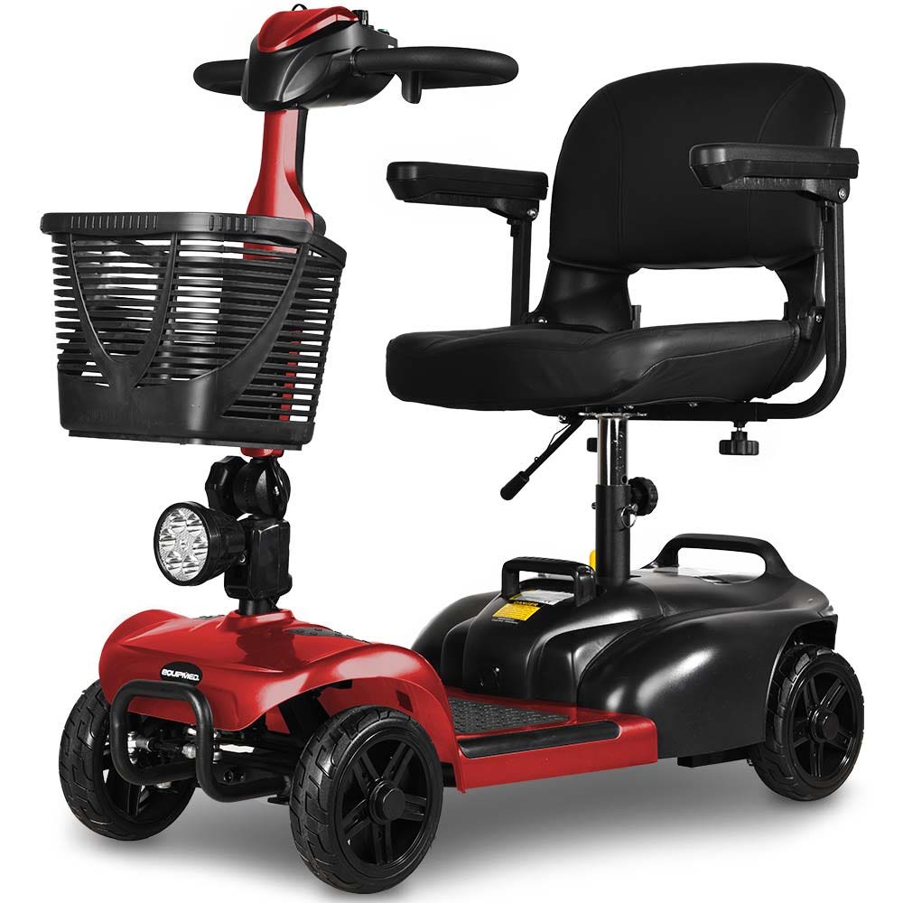 FreeLite+ Mid-Sized Foldable Electric Mobility Scooter Lithium Battery Long Range Red