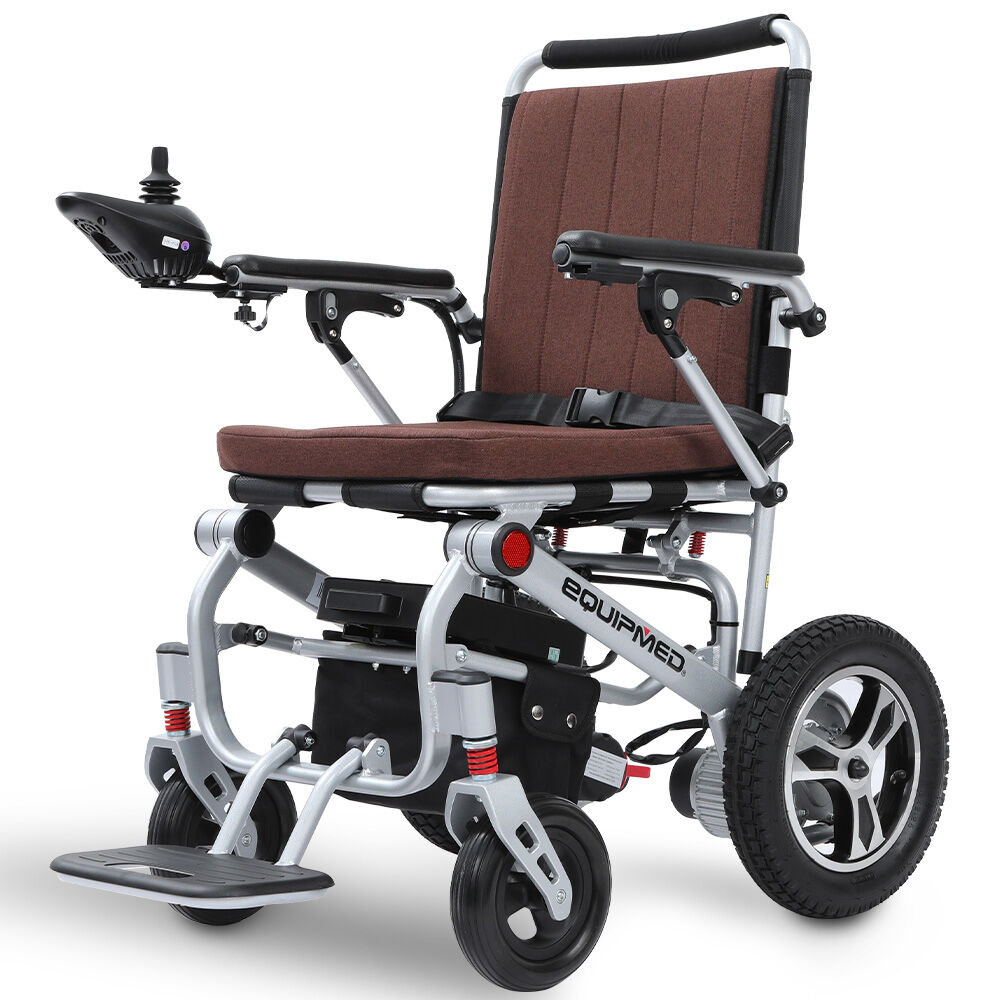 PowerCruise Ultra-Light Electric Wheelchair Aluminium Frame Brown
