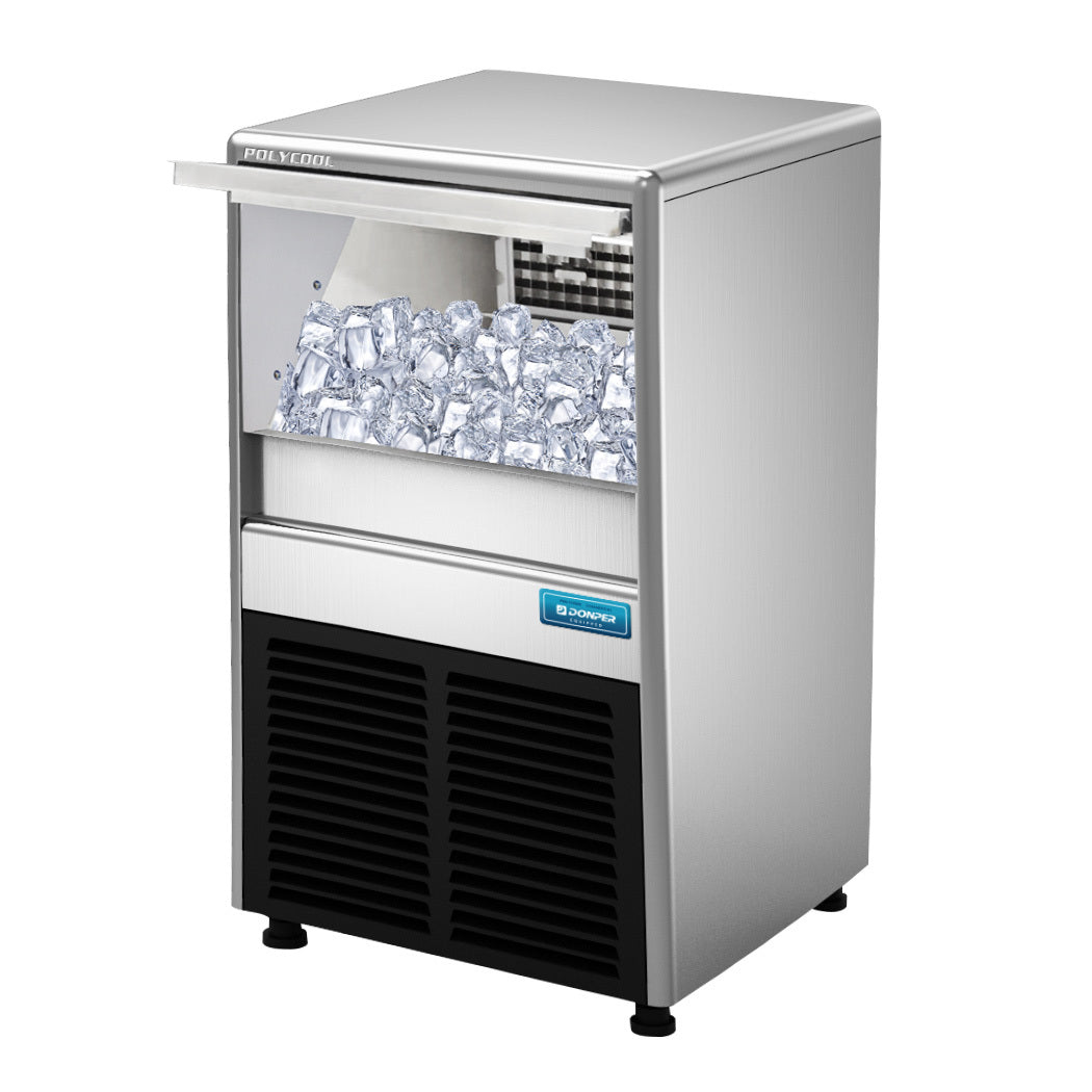 PolyCool 45kg Commercial Ice Maker Donper Compressor Stainless Steel