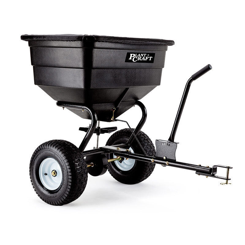 PlantCraft 90kg 105L Tow-Behind Broadcast Spreader Poly Frame