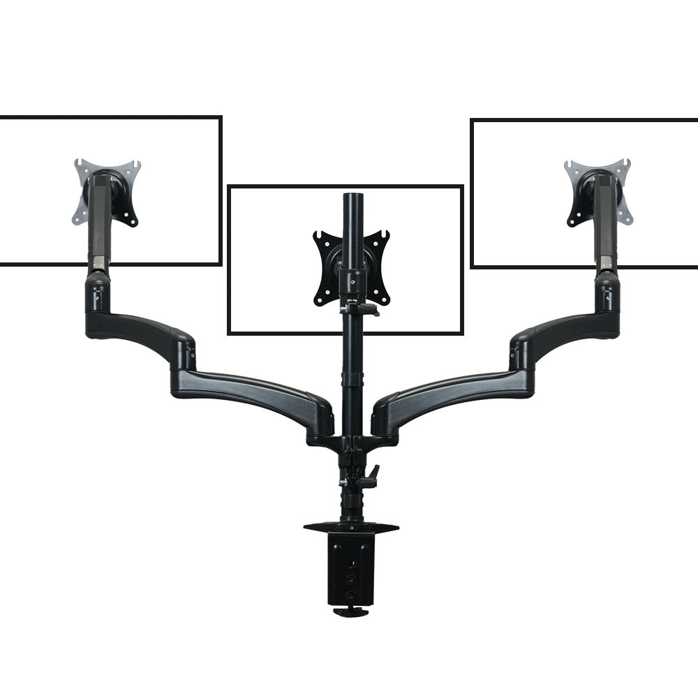 Fortia Triple Monitor Mount Stand 15-32" Adjustable Arms