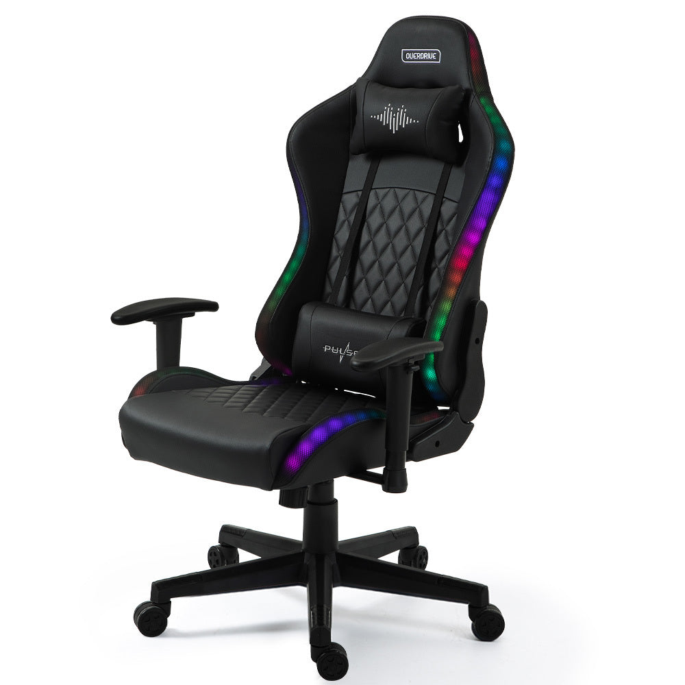 PulseX Reclining Gaming Chair Bluetooth Speakers RGB LED Black