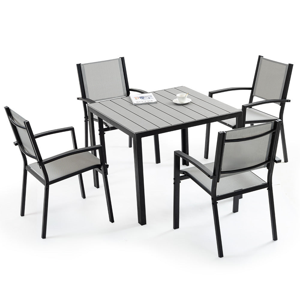 Fortia 5-Piece Outdoor Dining Set 90cm Table Chairs Rust-Resistant