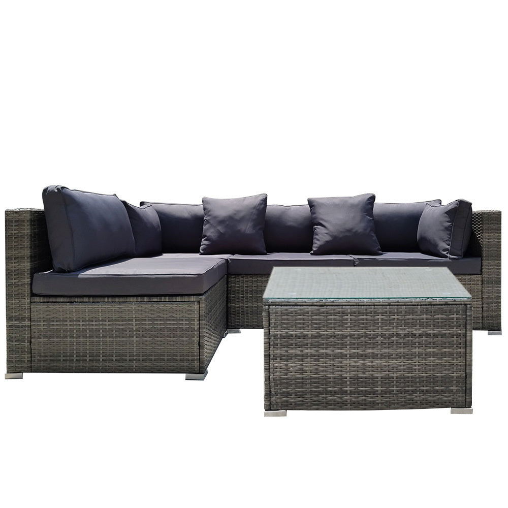 London Rattan 4 Seater Outdoor Modular Lounge Set Grey