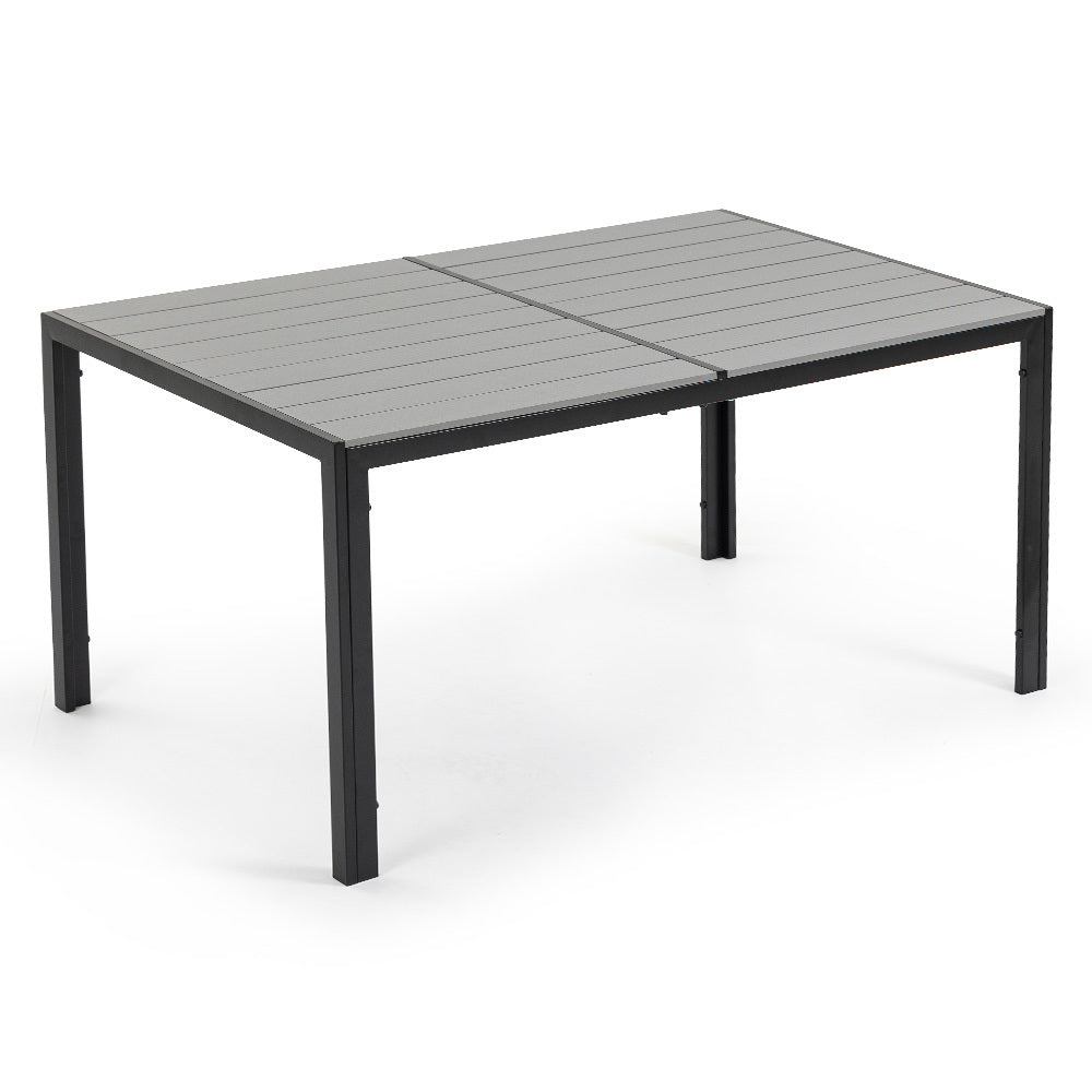 Fortia 150x90cm Rectangular Outdoor Dining Table Black Light Grey
