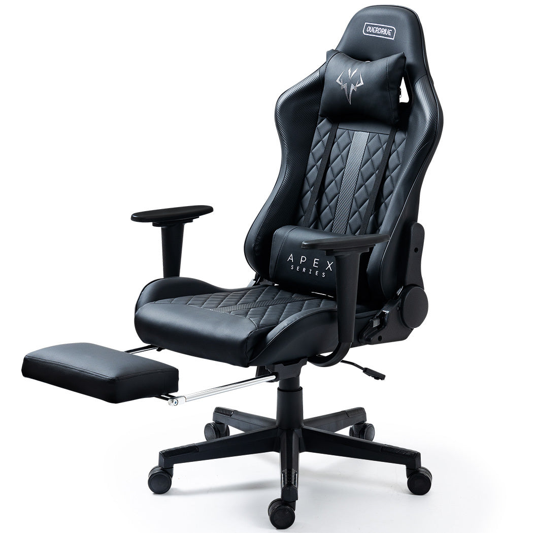 Reclining Ergonomic Gaming Chair with Footrest, Overdrive