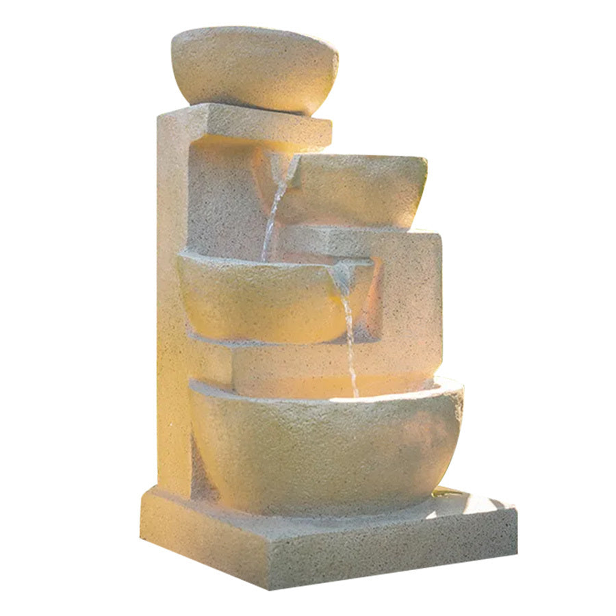 Protege 4 Bowl Solar Fountain LED Lights Sand Colour