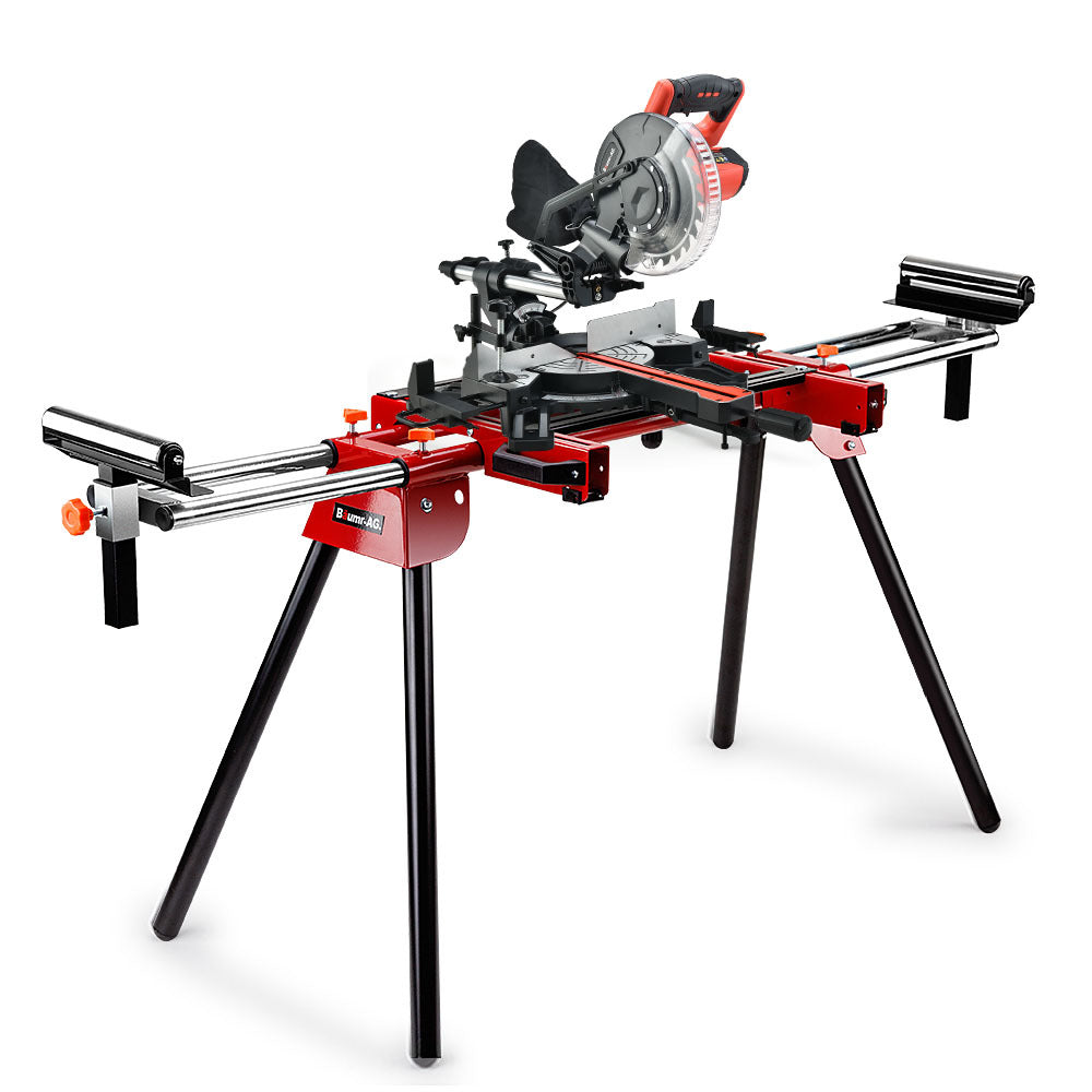 Baumr-AG 210mm Sliding Compound Mitre Saw Adjustable Stand Combo