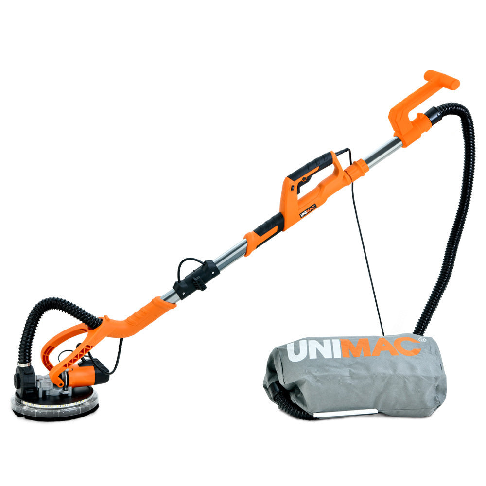 Unimac 225mm Telescopic Drywall Sander Kit 750W LED Vacuum System Foldable