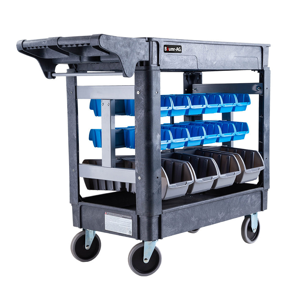 Baumr-AG Heavy Duty Utility Cart 32 Bin Storage Workshop Trolley
