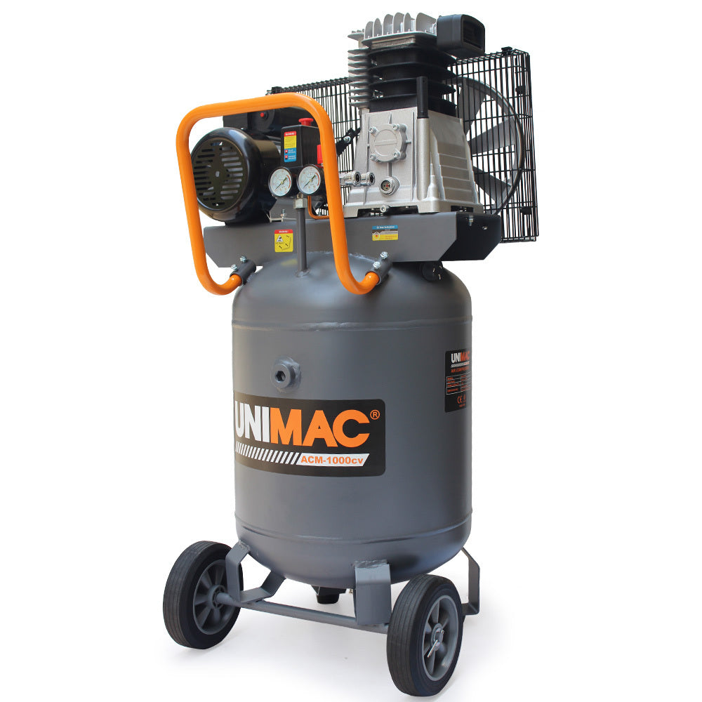 Unimac 100L Industrial Air Compressor 2.6kW Brushless Vertical Tank