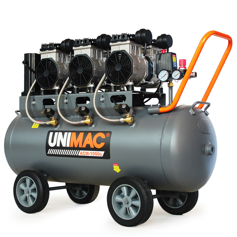 Quiet Air Series 100L 4.5HP Oil-Free Air Compressor Twin Nitto Outlets