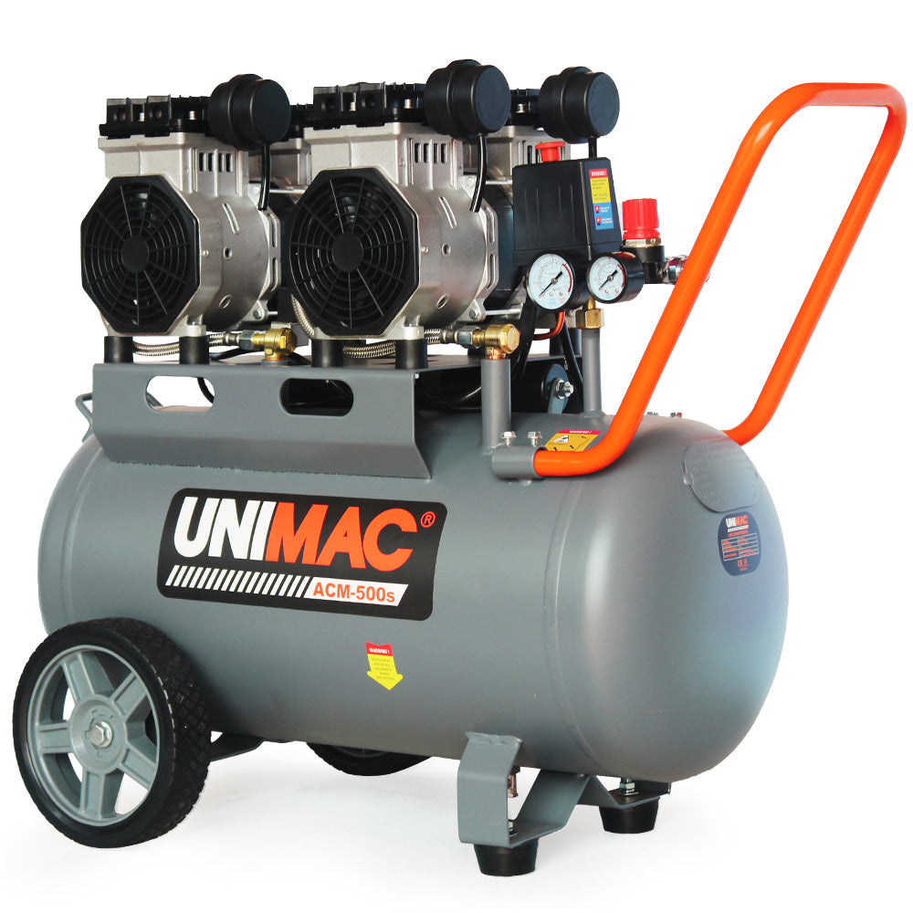 Ultra-Quiet 50L Oil-Free Air Compressor with Dual Motors - Unimac