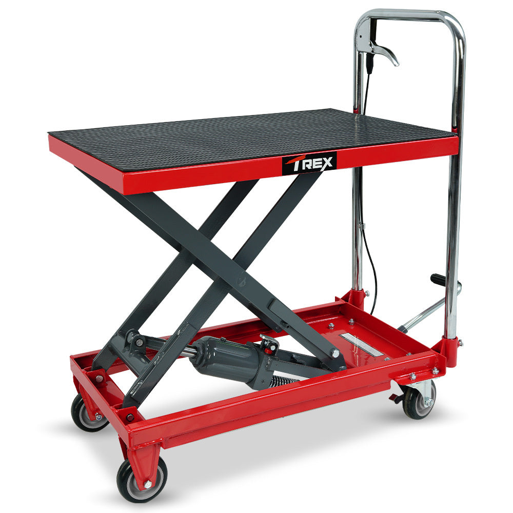 T-Rex 230kg Hydraulic Scissor Lift Trolley Non-Skid Rubber Platform