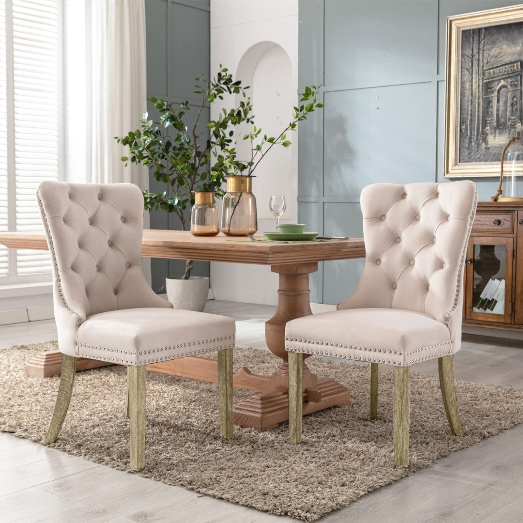 Velvet tufted dining chair sale