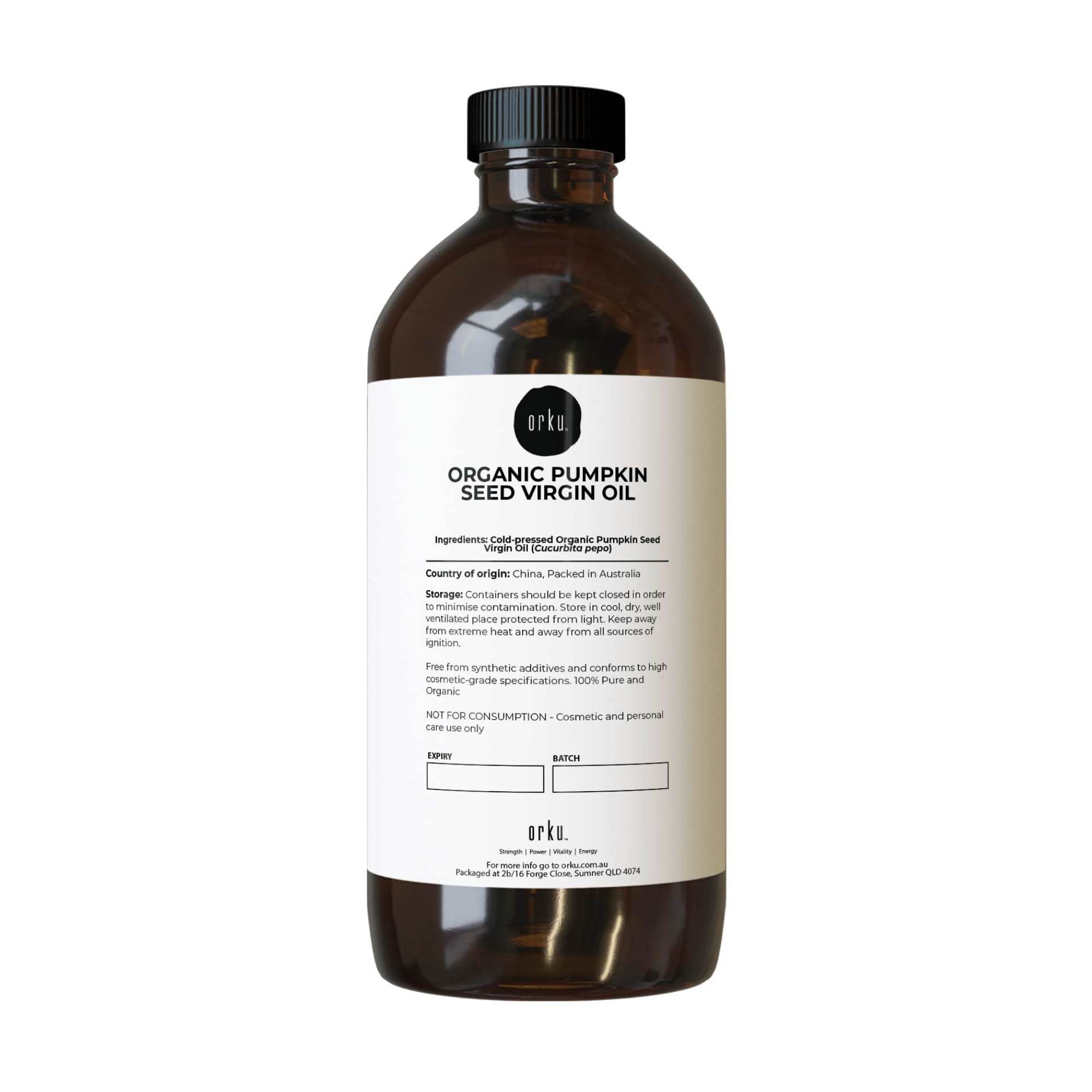 Orku 1L Organic Pumpkin Seed Oil – Virgin Cold Pressed Unrefined Cosmetic Gr.