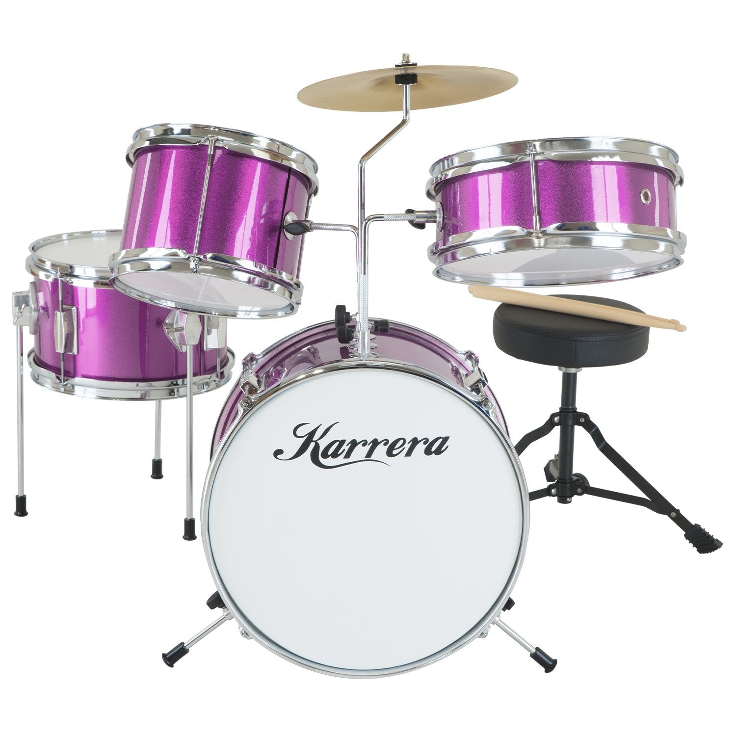 Karrera 4pc Kids Drum Kit Purple