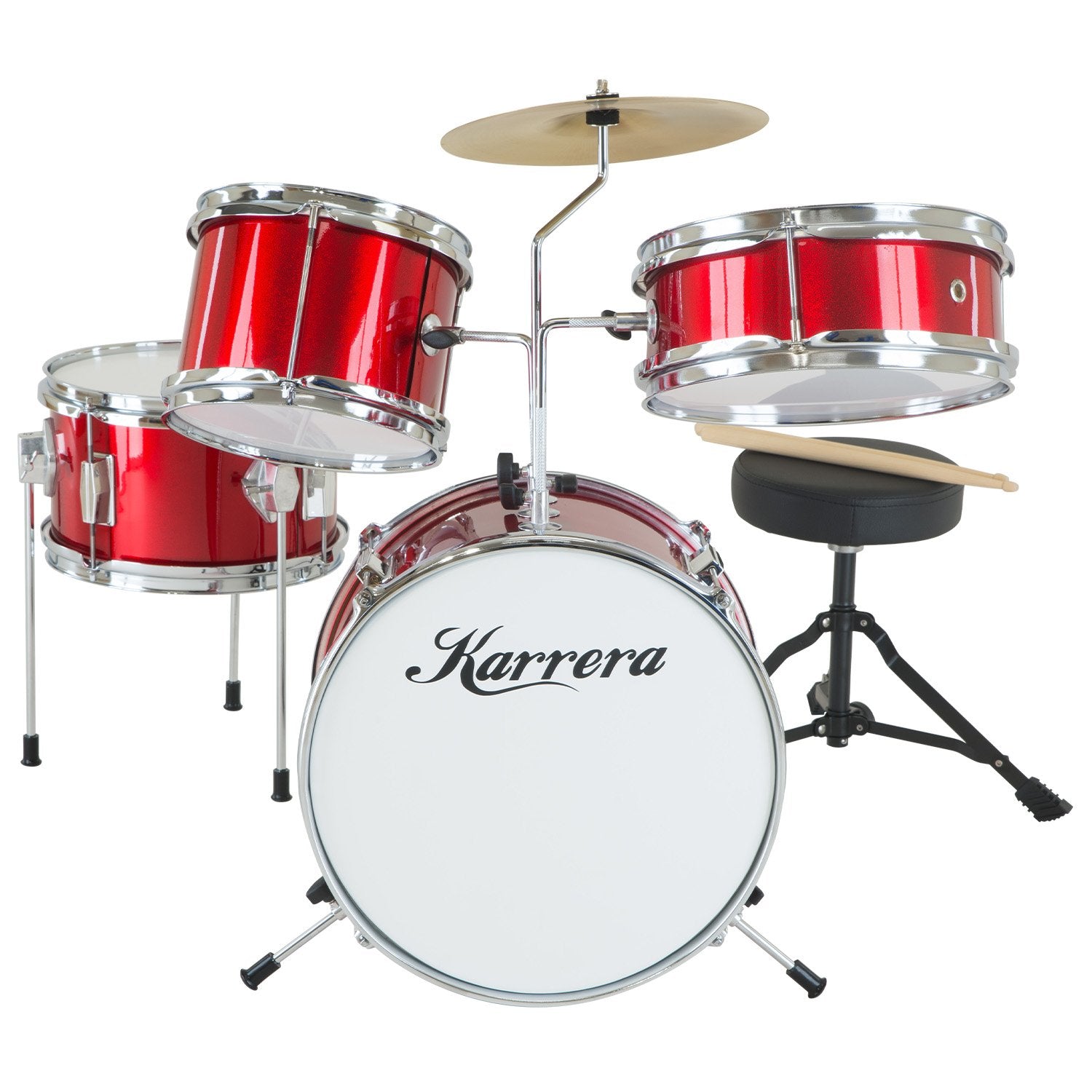 Karrera Kids 4pc Drum Kit Red