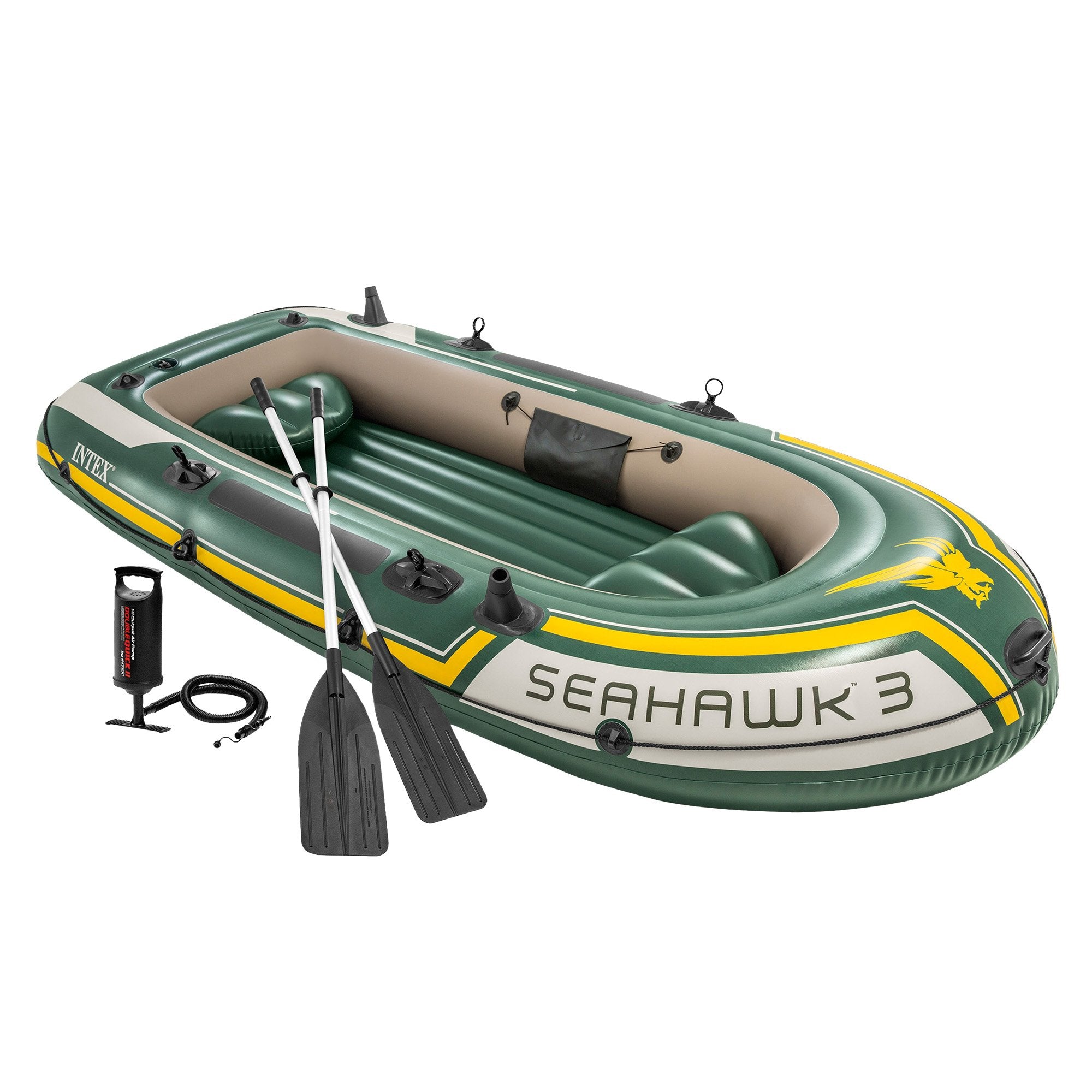 Seahawk 3-Person Inflatable Boat Set Rugged Vinyl