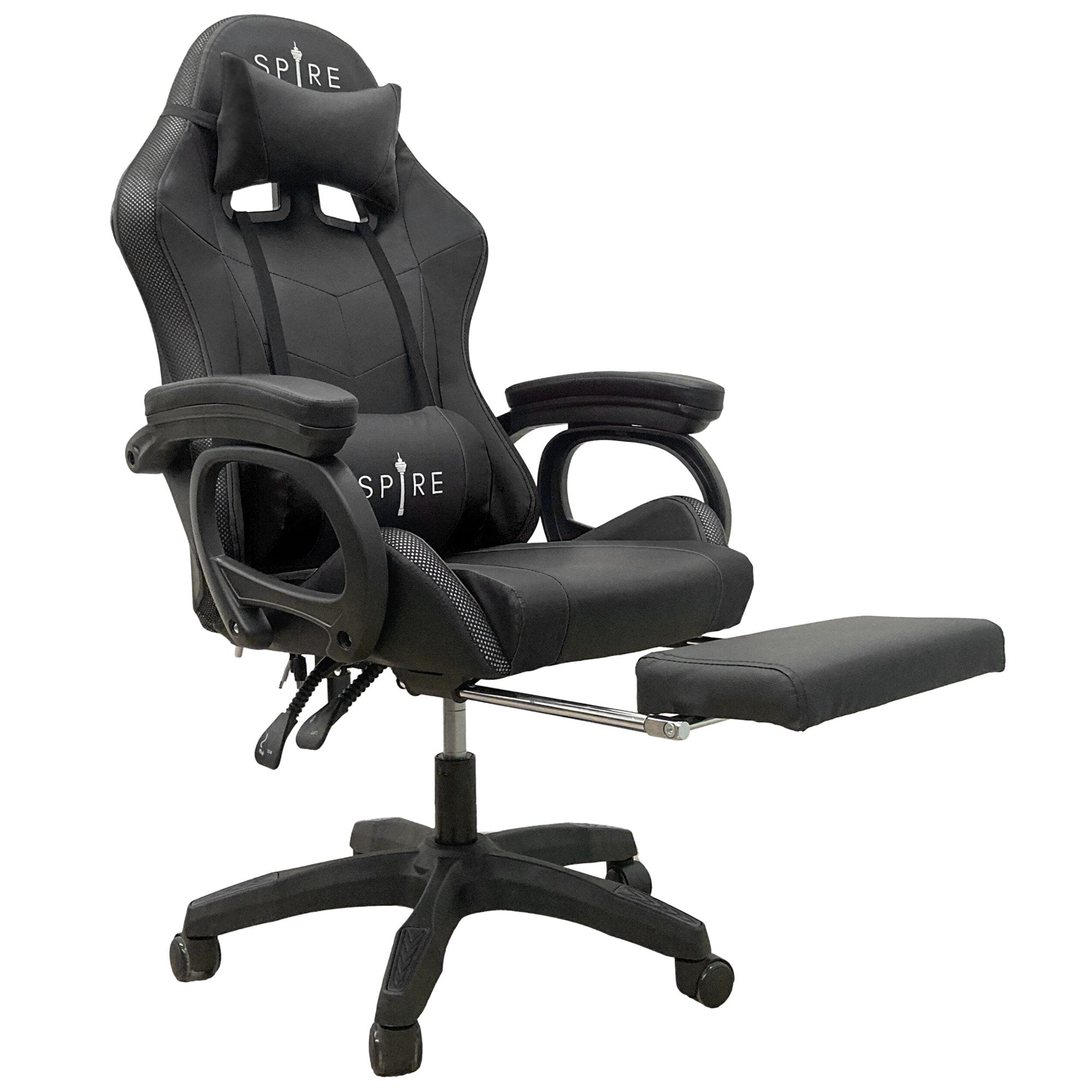 Spire Onyx Gaming Chair LED Massage Black