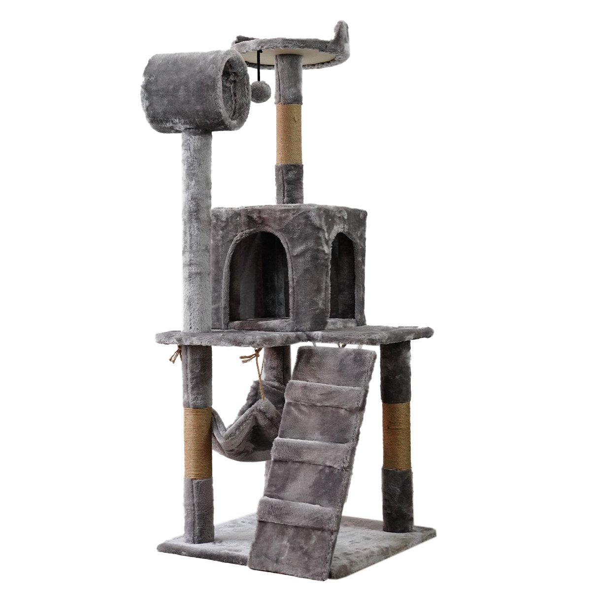 Furtastic 135cm Cat Tree Scratching Post Silver Grey