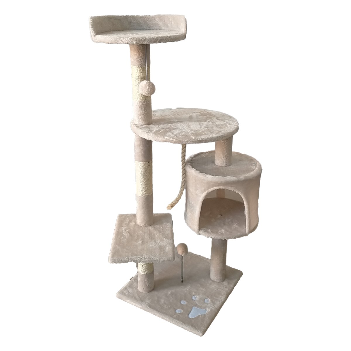 Furtastic 110cm Cat Tree Scratching Post Beige