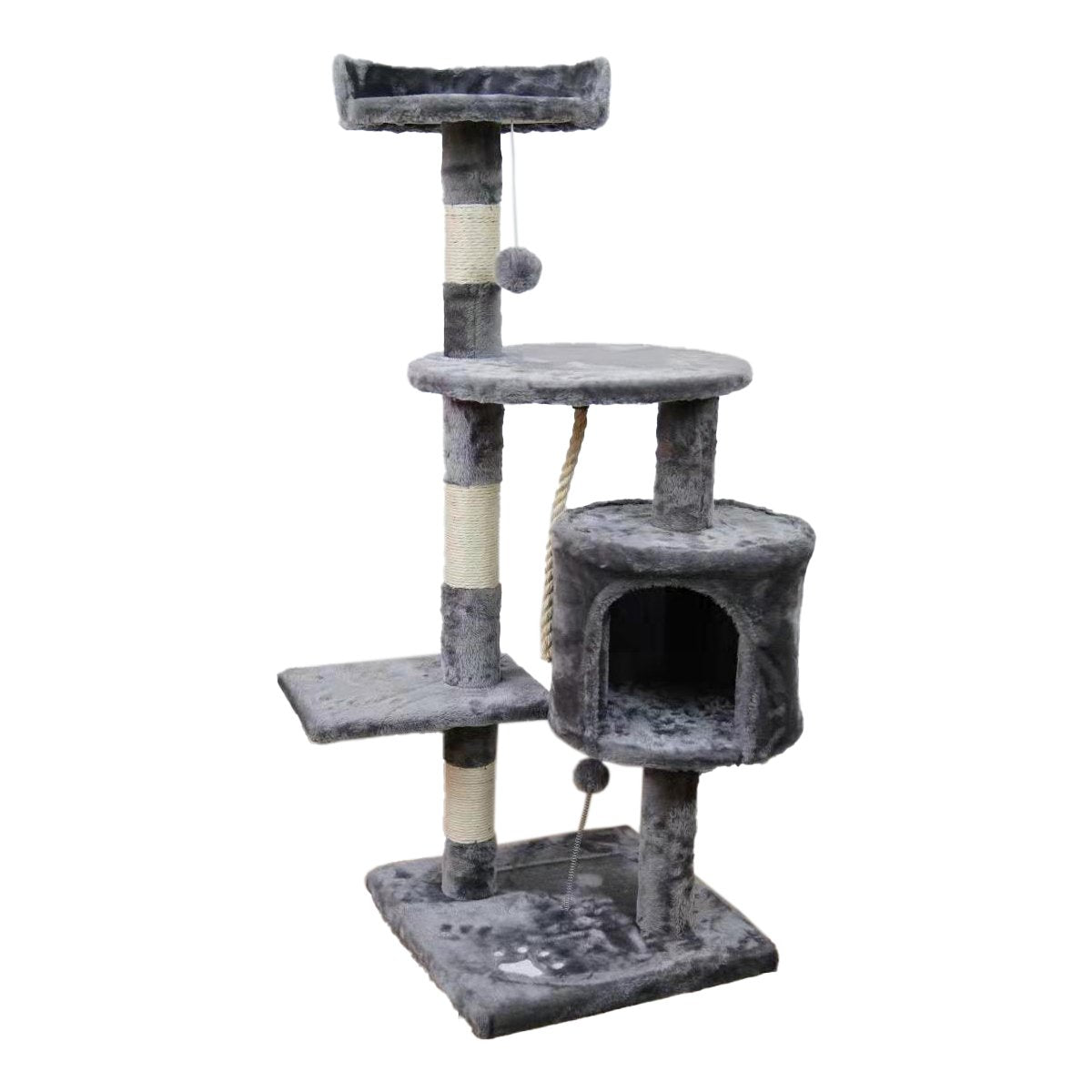Furtastic 110cm Cat Tree Scratching Post Silver Grey