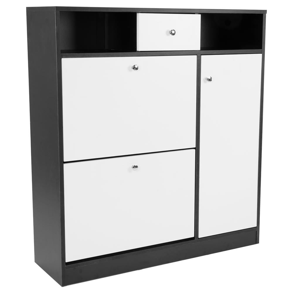 Sarantino Wooden Shoe Rack Cabinet Organiser with Drawers