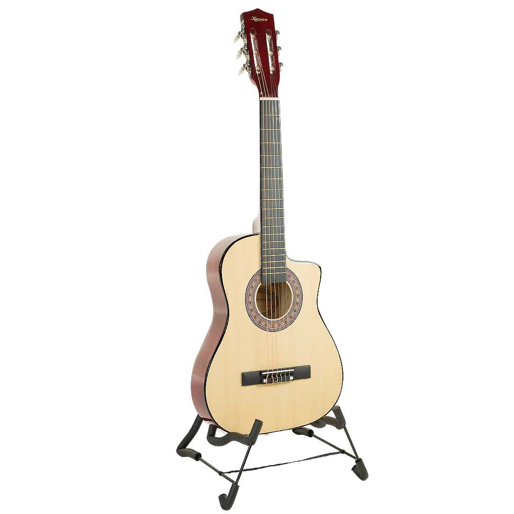 Karrera 38in Cutaway Acoustic Guitar Natural + Bag