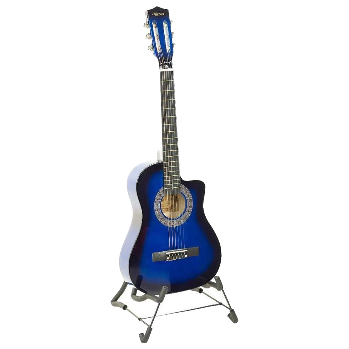 Karrera 38in Acoustic Guitar Pro Cutaway Blue Burst