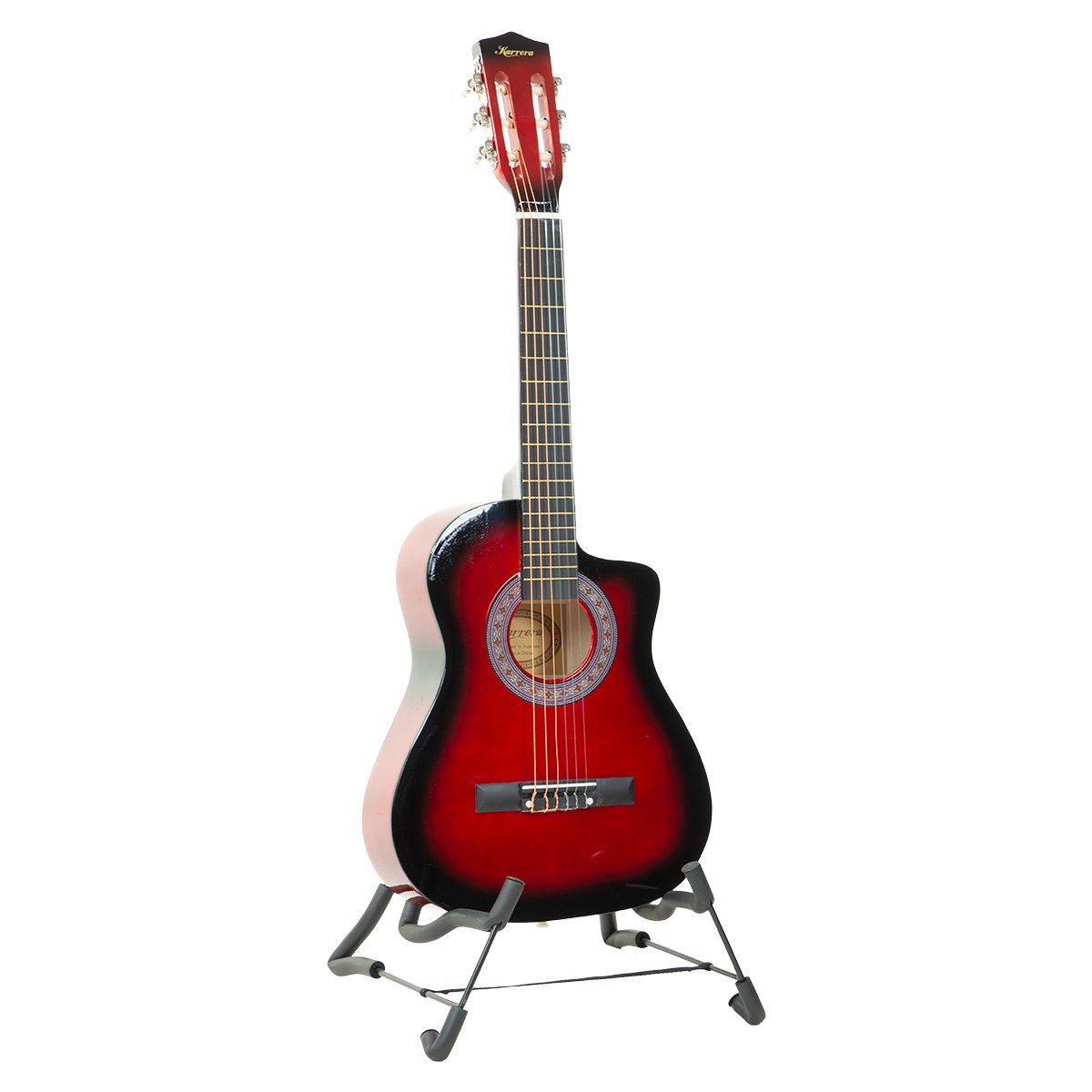 Karrera 38in Acoustic Guitar Pro Cutaway Red Burst