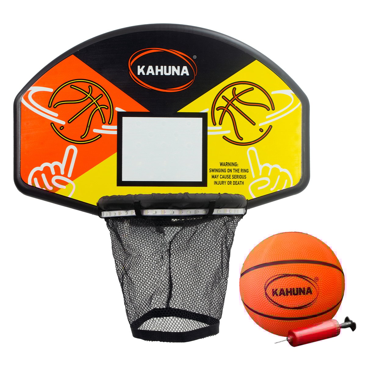 Kahuna LED Basketball Hoop Set for Trampolines with Light-Up Ball