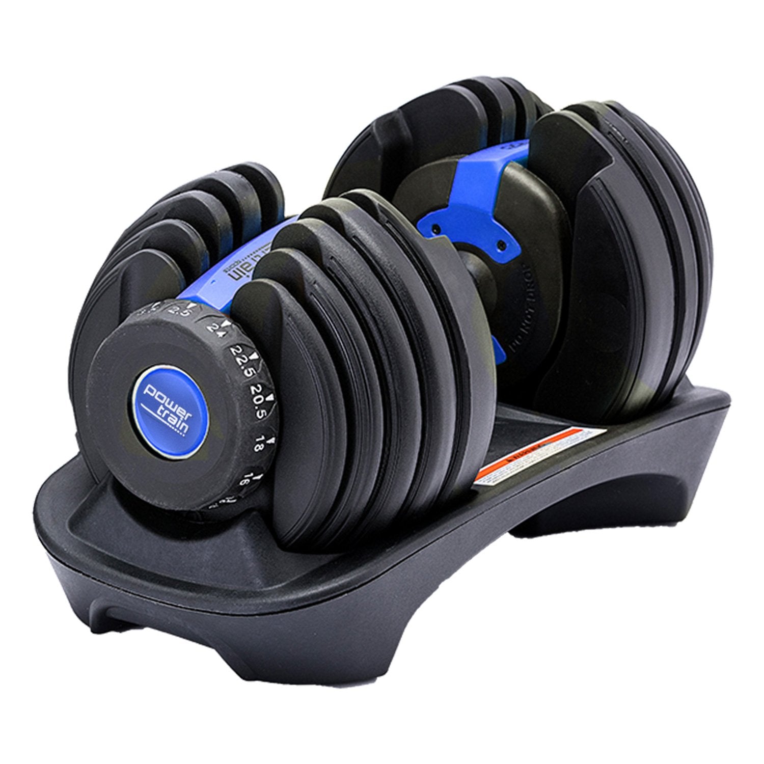 Powertrain 24kg Adjustable Dumbbell Home Gym Blue