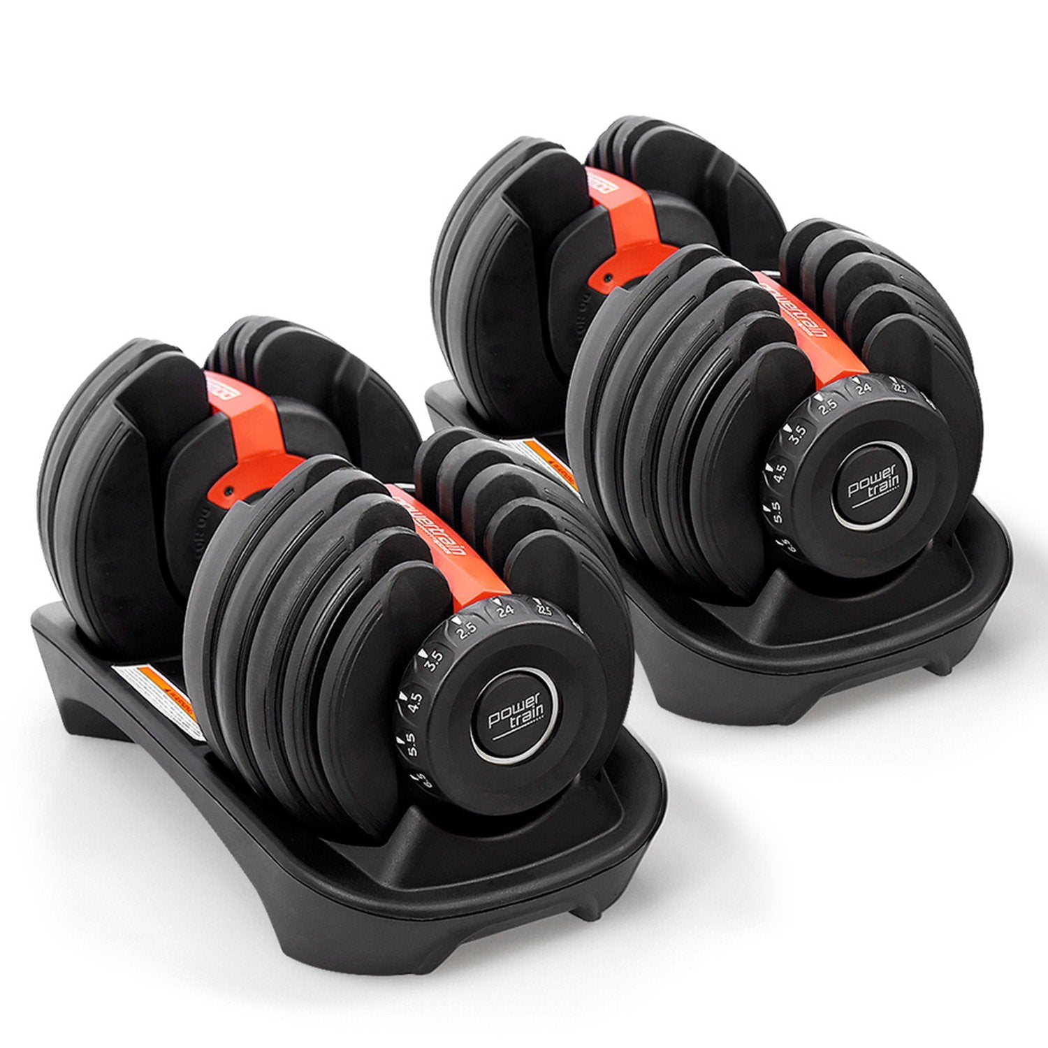 Powertrain 48k Adjustable Dumbbell Set Home Gym 24kg