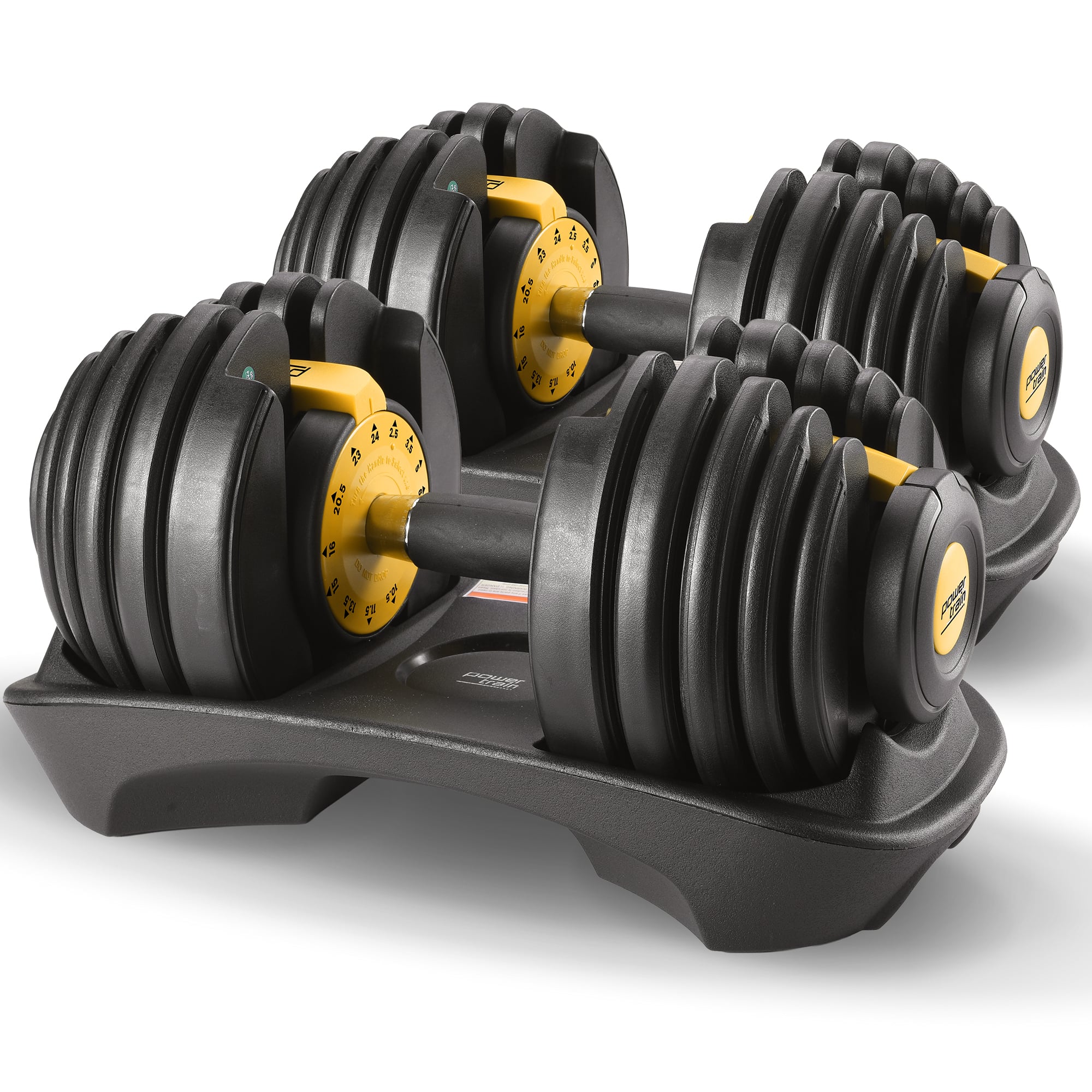Powertrain 48kg Adjustable Dumbbell Set Home Gym Gold
