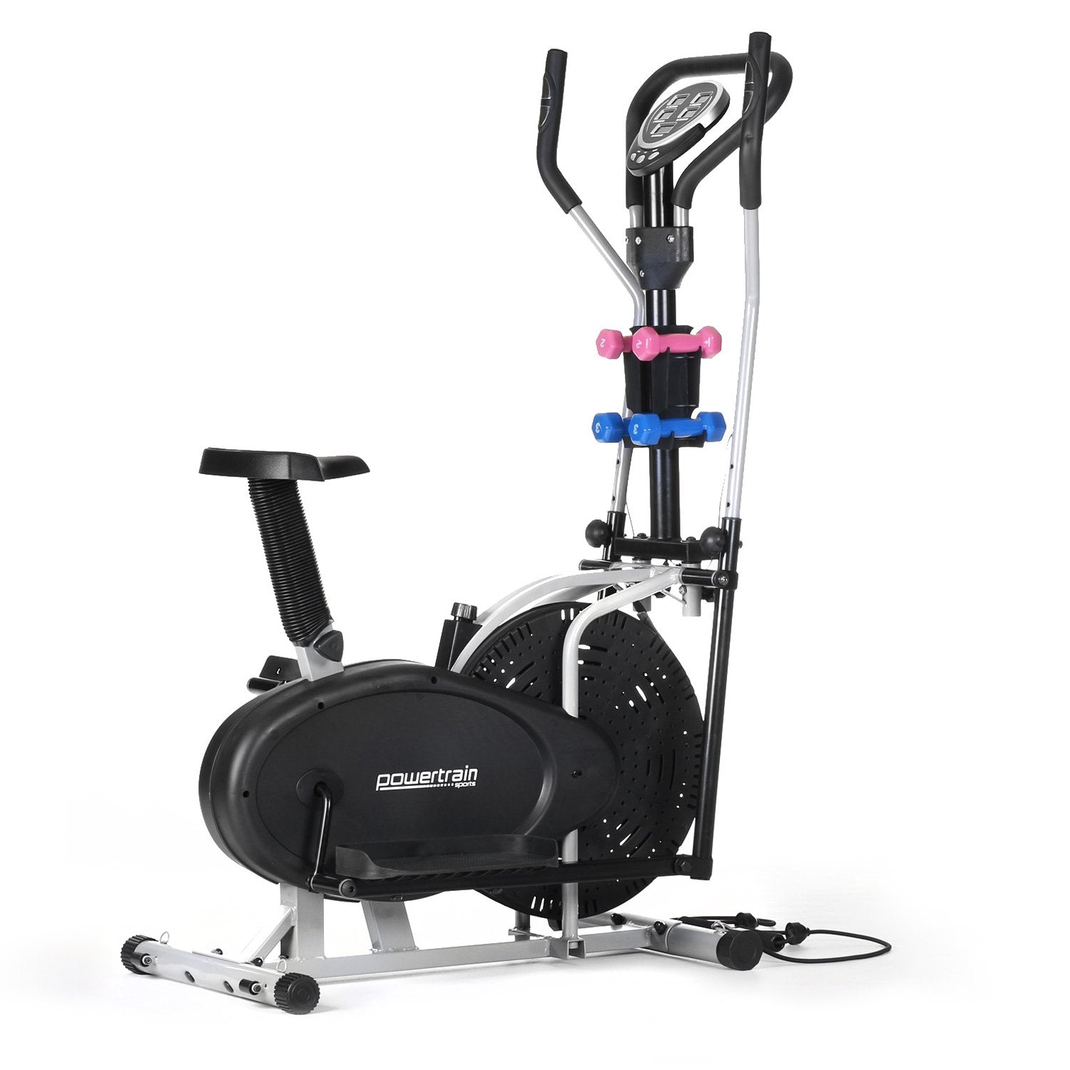 Powertrain 5-in-1 Elliptical Cross Trainer Bike with Dumbbells and Resistance Bands