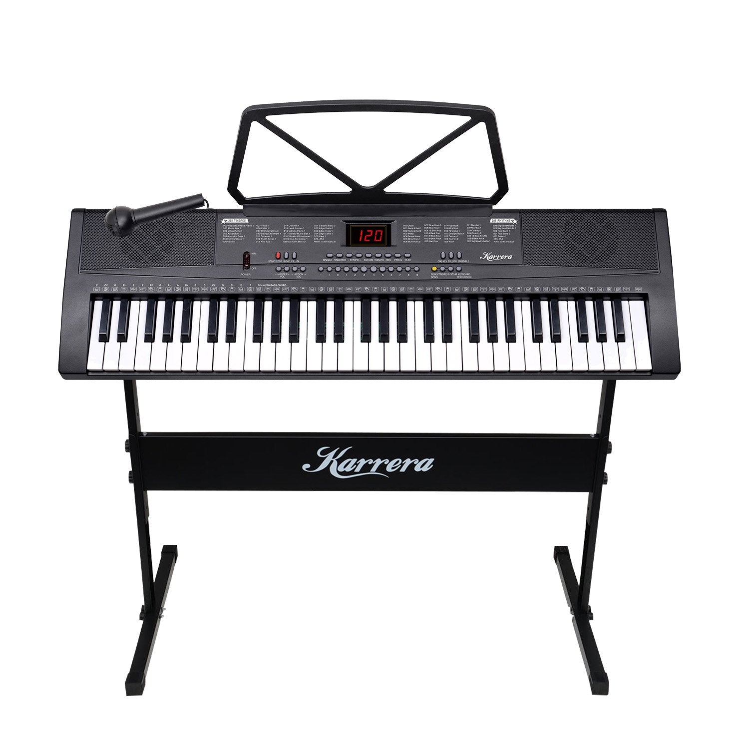 Karrera 61-Key Electronic Piano Keyboard Black with Stand