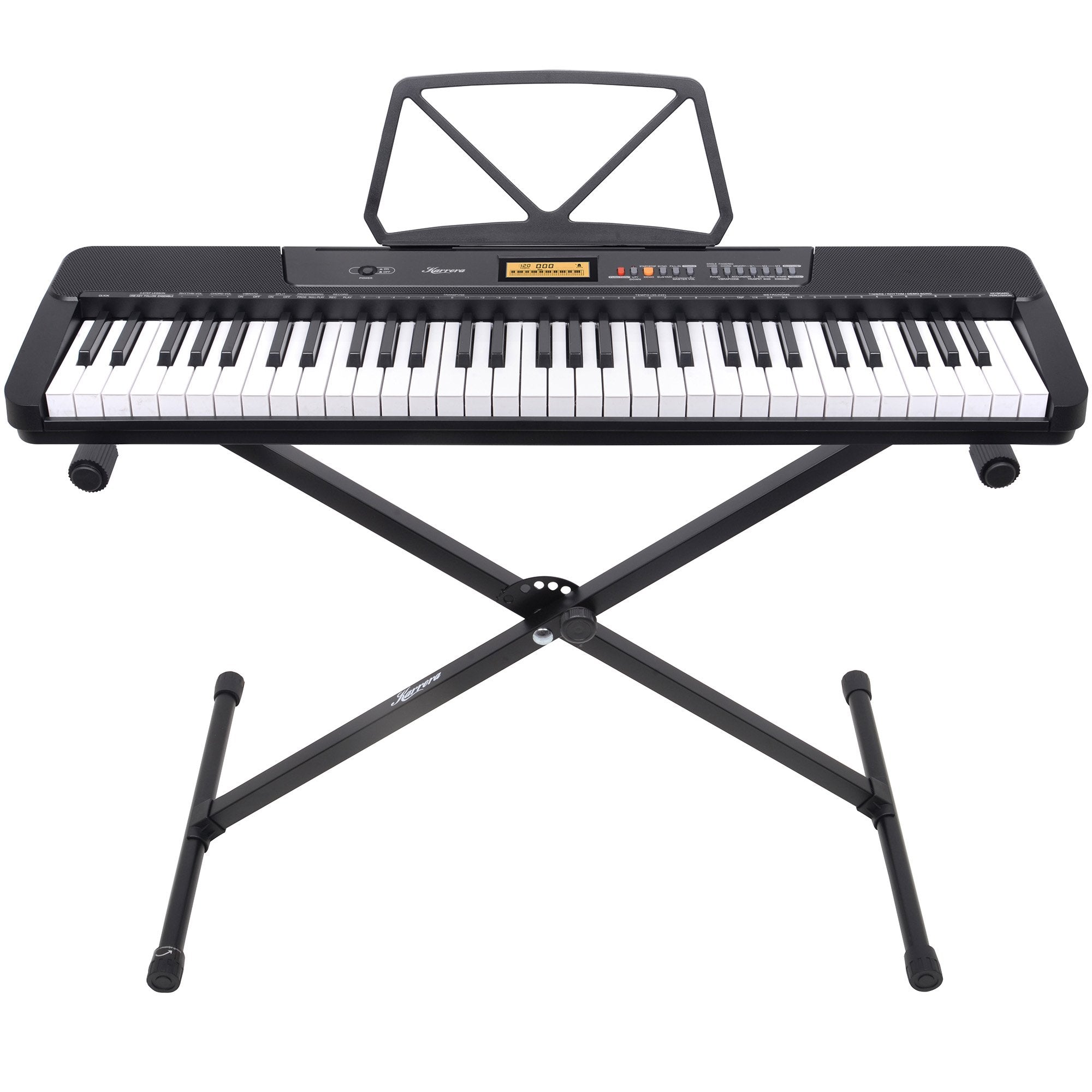 Karrera 61-Key Electronic Keyboard LCD Touch Response Black